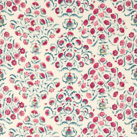 Sanderson Sojourn Prints & Embroideries Fabrics Ottoman Flowers Fabric - Cherry/Indigo - DSOH225348
