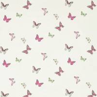 Butterfly Voile Fabric - Fuchsia/Cream