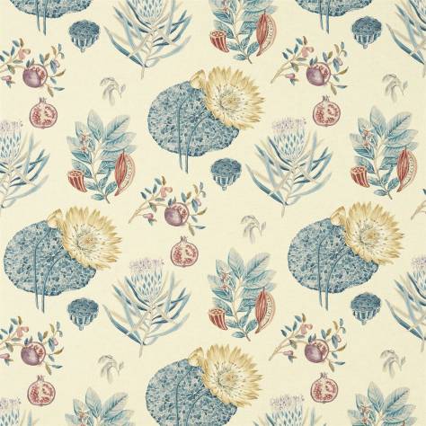 Sanderson Art of the Garden Fabrics Lily Bank Fabric - Ruby/Indigo - DART226302