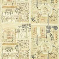Sultans Garden Fabric - Sepia/Amber