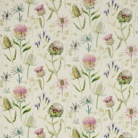 Sanderson Embleton Bay Prints & Embroideries Fabrics Thistle Garden Linen - Thistle/Fig - DEBB226423