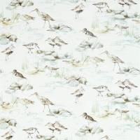 Estuary Birds Fabric - Mist/Ivory