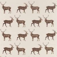 Evesham Deer Fabric - Linen/Chalk