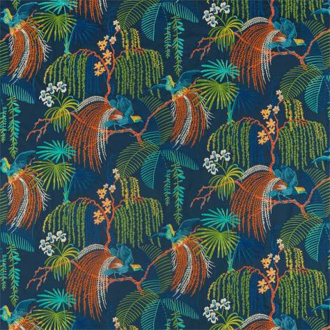 Sanderson Glasshouse Fabrics Rain Forest Embroidery Fabric - Tropical Night - DGLA236778 - Image 1