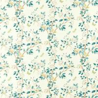 Andhara Fabric - Teal / Cream