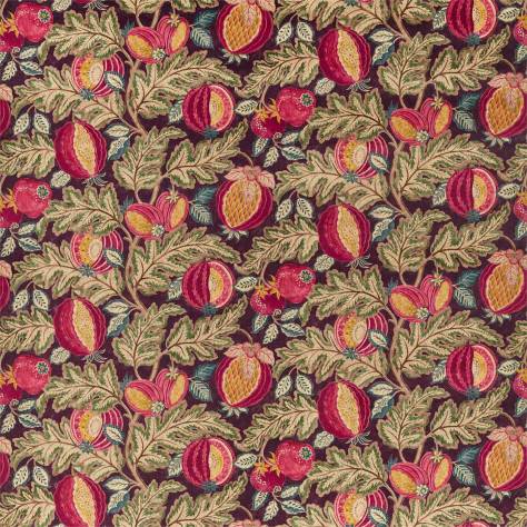 Sanderson Caspian Prints and Embroideries Cantaloupe Fabric - Cherry / Alabaster - DCEF226635