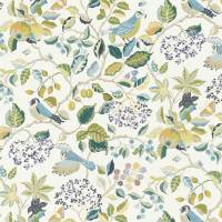 Birds and Berries Fabric - Southwold Blue