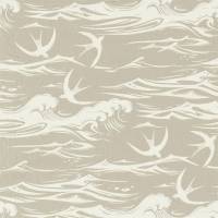 Swallows at Sea Fabric - Linen