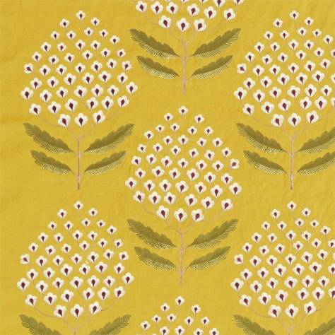 Sanderson A Celebration of the National Trust Bellis Fabric - Woodland Yellow - DNTF237116