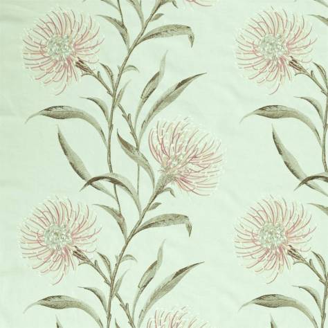 Sanderson A Celebration of the National Trust Catherinae Embroidery Fabric - Silver Mint - DNTF237189