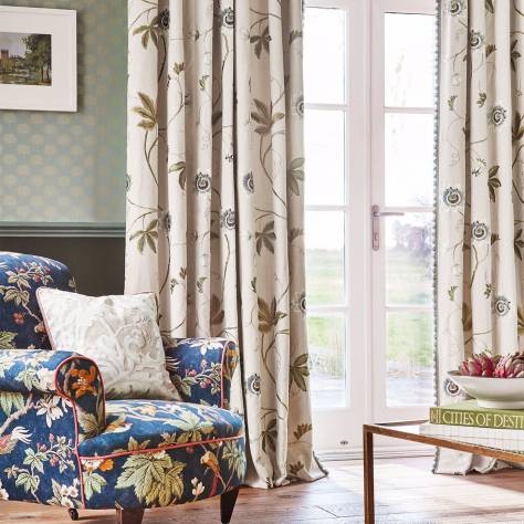 Sanderson A Celebration of the National Trust Orchard Tree Weave Fabric - Shell - DNTF237204