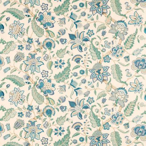 Sanderson One Sixty Fabrics Newnham Courtney Fabric - Eucalyptus/Cadet Blue - DOSF226887 - Image 1