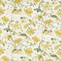 Indienne Peacock Fabric - Gosling Yellow