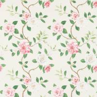 Christabel Fabric - Coral/Ivory