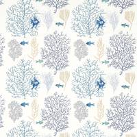 Coral and Fish Fabric - Marine/Blue