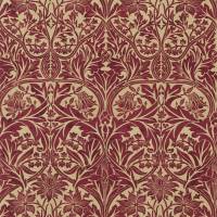 Bluebell Fabric - Claret/Gold