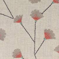 Gingko Trail Fabric - Coral/Celadon