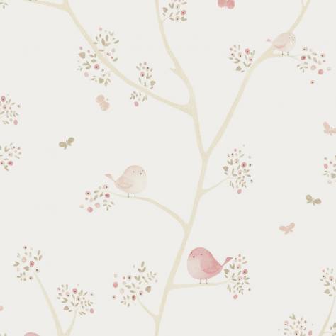 Casadeco My Little World Fabrics & Wallpapers Oiseaux Fabric - Rose - 80024418 - Image 1