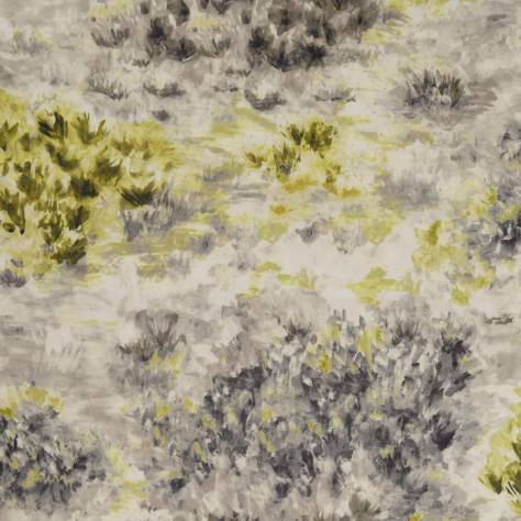 Clarke & Clarke Exotica Fabrics Fiore Fabric - Charcoal/Chartreuse - F1298/01 - Image 1