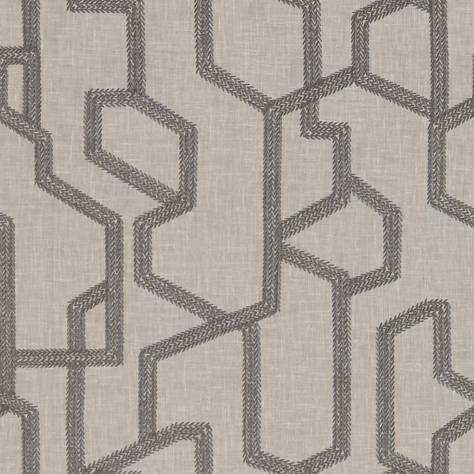 Clarke & Clarke Exotica Fabrics Labyrinth Fabric - Charcoal - F1300/01