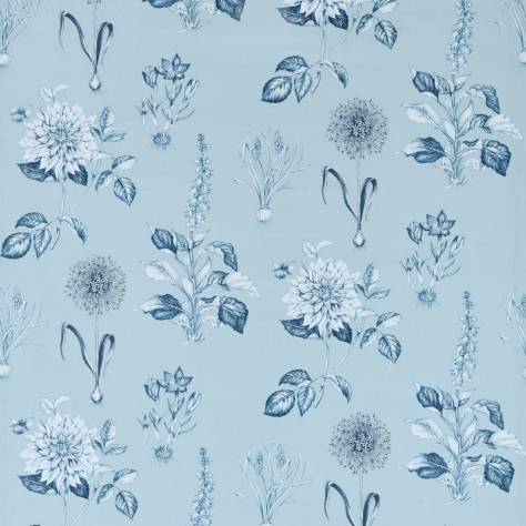Clarke & Clarke Secret Garden Fabrics Roseraie Fabric - Denim - F1738/03