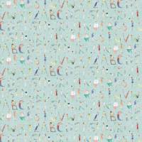Alphabet People Fabric - Mint