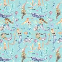 Mermaid Party Fabric - Aqua