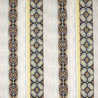 Tapestry Stripe Fabric - Blue/Ochre