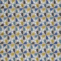 Bussana Fabric - Peacock / Lemon / Forget Me Not