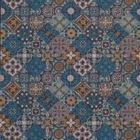 Cervo Fabric - Indigo / Turquoise / Copper