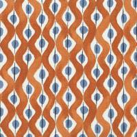 Beau Rivage Fabric - Orange / Blue