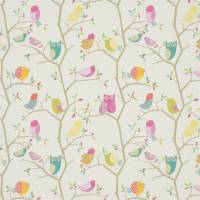 What A Hoot Fabric - Pink / Aquamarine / Lime / Natural