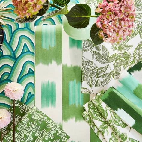 Harlequin Colour 3 Fabrics Shiruku Fabric - Harissa/Amazonia/Emerald - HQN3121128