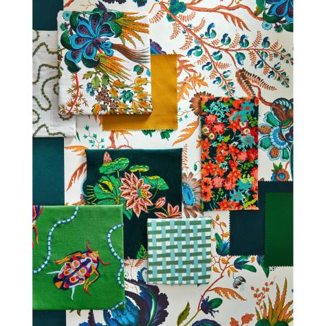Harlequin Harlequin x Sophie Robinson Fabrics Woodland Floral Fabric - Peridot/Ruby/Pearl - HSRF121173