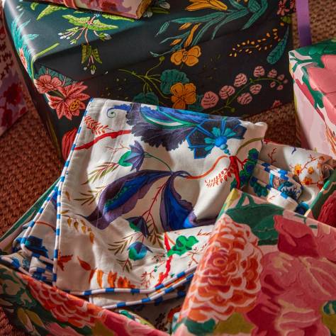 Harlequin Harlequin x Sophie Robinson Fabrics Wonderland Floral Fabric - Lapis/Emerald/Carnelian - HSRF121179