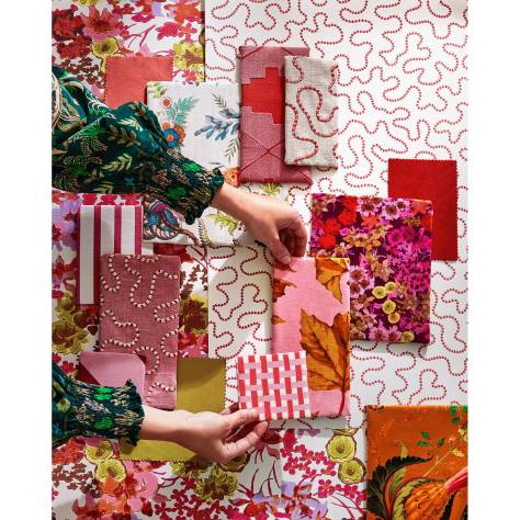 Harlequin Harlequin x Sophie Robinson Fabrics Wonderland Floral Fabric - Amber/Lapis/Ruby - HSRF121180