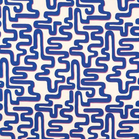 Harlequin Harlequin x Sophie Robinson Fabrics Meander Fabric - Lapis/Spinel - HSRF133988 - Image 1