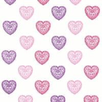 Sweet Hearts Fabric - Pink/Purple