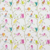 What a Hoot Fabric - Pink/Aquamarine/Lime/Natural
