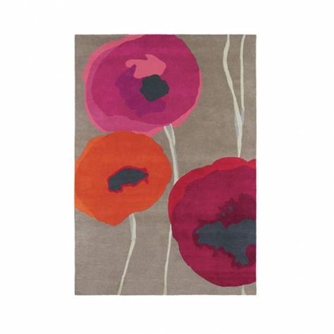 Sanderson Poppies Rug Red / Orange (Select Size) - Image 1
