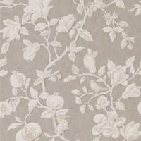 Magnolia & Pomegranate Wallpaper - Silver/Linen