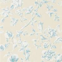 Magnolia & Pomegranate Wallpaper - Parchment/Sky Blue