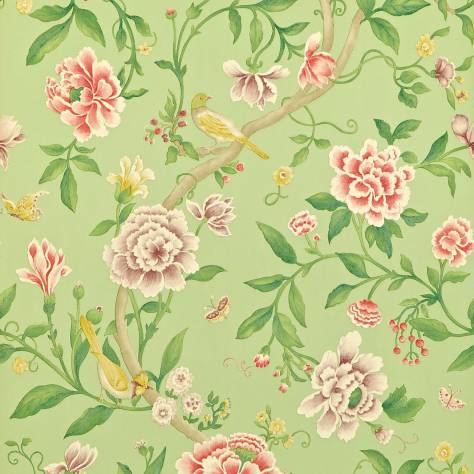 Sanderson Caverley Wallpapers Porcelain Garden Wallpaper - Rose/Fennel - DCAVPO101