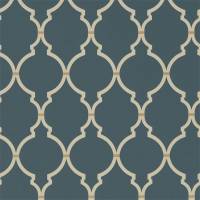 Empire Trellis Wallpaper - Indigo/Linen