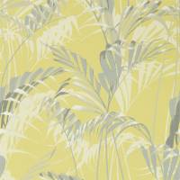Palm House Wallpaper - Chartreuse / Grey