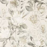King Protea Wallpaper - Linen / Mica