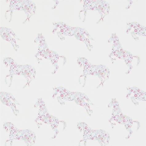 Sanderson Abracazoo Fabrics & Wallpapers Pretty Ponies Wallpaper - Pink/Sky - DLIT214036