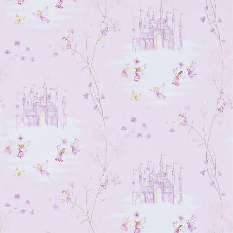Sanderson Abracazoo Fabrics & Wallpapers Fairy Castle Wallpaper - Pink - DLIT214046