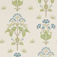 Meadow Sweet Wallpaper - Cornflower/Leaf