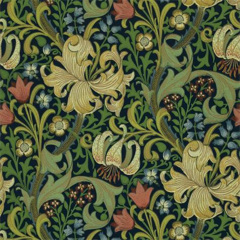 William Morris & Co Compendium II Wallpapers Golden Lily Wallpaper - Indigo - DMCW210429